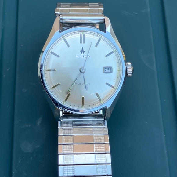 Vntg 1960s BUREN Men’s Watch Manual Wind - Twistoflex Bracelet - Picture 1 of 4